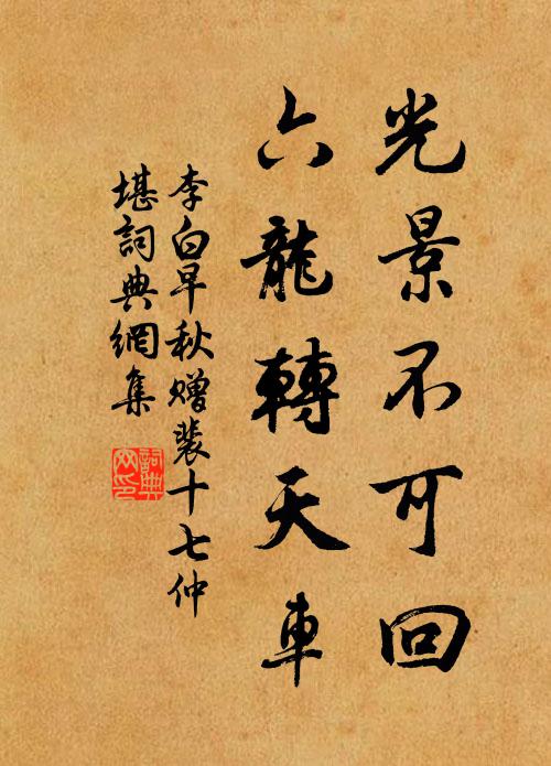 李白光景不可回,六龍轉天車書法作品欣賞