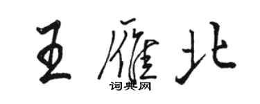 駱恆光王雁北行書個性簽名怎么寫