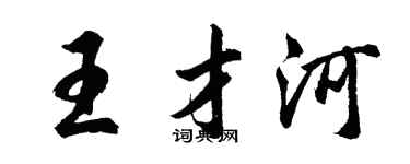 胡問遂王才河行書個性簽名怎么寫