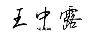 王正良王中露行書個性簽名怎么寫