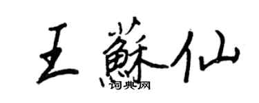 王正良王蘇仙行書個性簽名怎么寫