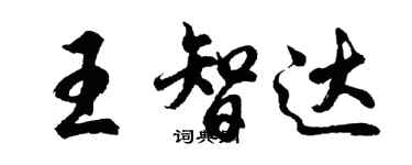 胡問遂王智達行書個性簽名怎么寫