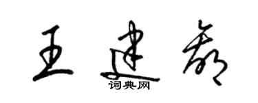 梁錦英王建贏草書個性簽名怎么寫