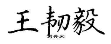 丁謙王韌毅楷書個性簽名怎么寫