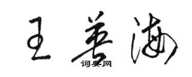 駱恆光王英海草書個性簽名怎么寫