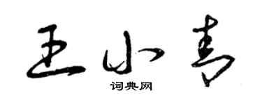 曾慶福王小青草書個性簽名怎么寫