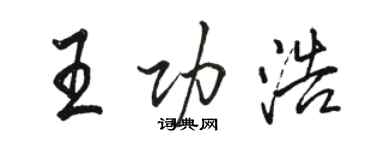 駱恆光王功浩行書個性簽名怎么寫