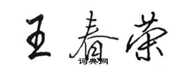駱恆光王春榮行書個性簽名怎么寫