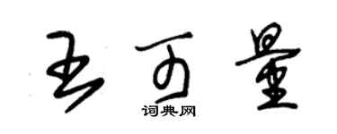 朱錫榮王可量草書個性簽名怎么寫