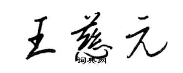 王正良王慈元行書個性簽名怎么寫