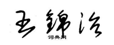 朱錫榮王錦治草書個性簽名怎么寫