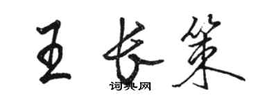 駱恆光王長策行書個性簽名怎么寫