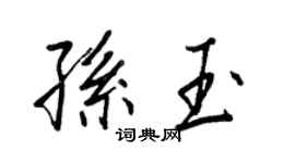 王正良孫玉行書個性簽名怎么寫