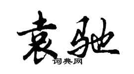 胡問遂袁馳行書個性簽名怎么寫