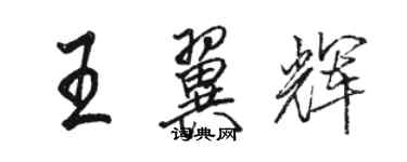 駱恆光王翼輝行書個性簽名怎么寫