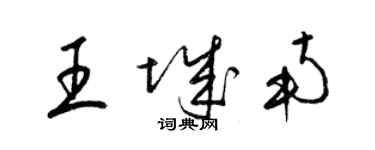 梁錦英王城南草書個性簽名怎么寫