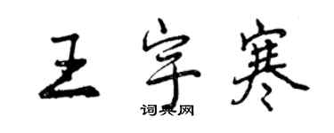 曾慶福王宇寒行書個性簽名怎么寫