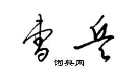 梁錦英曹兵草書個性簽名怎么寫