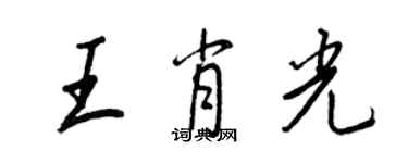 王正良王肖光行書個性簽名怎么寫