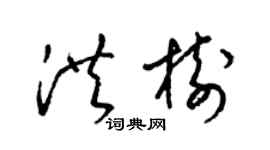 梁錦英洪樹草書個性簽名怎么寫