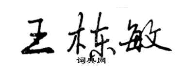 曾慶福王棟敏行書個性簽名怎么寫