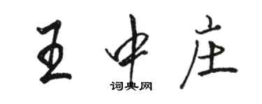 駱恆光王中莊行書個性簽名怎么寫