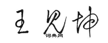 駱恆光王見坤草書個性簽名怎么寫