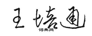 駱恆光王培通草書個性簽名怎么寫