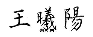 何伯昌王曦陽楷書個性簽名怎么寫