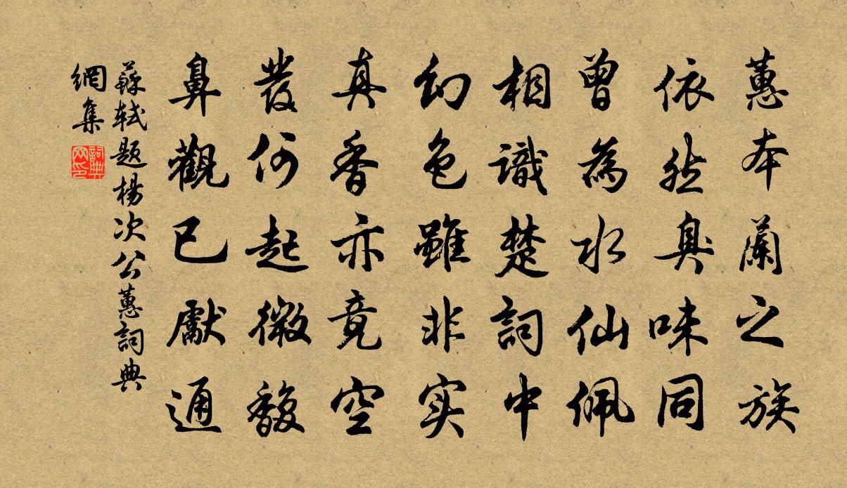 蘇軾題楊次公蕙書法作品欣賞