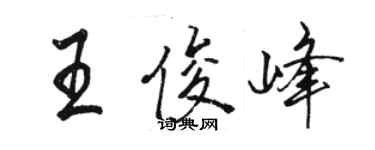 駱恆光王俊峰行書個性簽名怎么寫