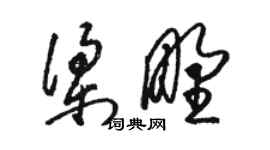 駱恆光梁野草書個性簽名怎么寫