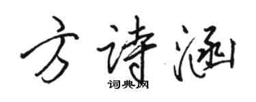 駱恆光方詩涵行書個性簽名怎么寫