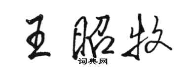 駱恆光王昭牧行書個性簽名怎么寫