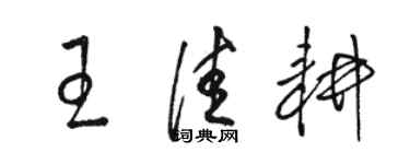 駱恆光王佳耕草書個性簽名怎么寫