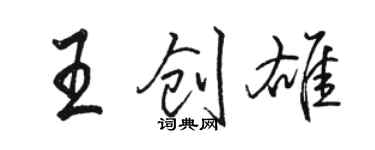 駱恆光王創雄行書個性簽名怎么寫