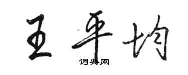 駱恆光王平均行書個性簽名怎么寫