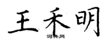 丁謙王禾明楷書個性簽名怎么寫