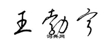 梁錦英王勃寧草書個性簽名怎么寫