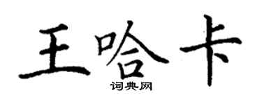 丁謙王哈卡楷書個性簽名怎么寫