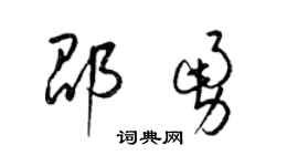 梁錦英邵勇草書個性簽名怎么寫