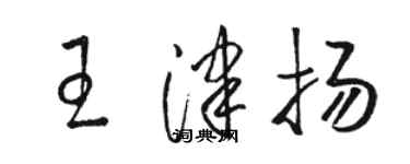 駱恆光王津揚草書個性簽名怎么寫