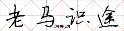 段相林老馬識途行書怎么寫