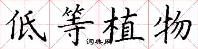 丁謙低等植物楷書怎么寫