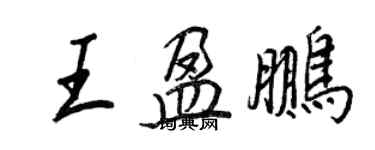 王正良王盈鵬行書個性簽名怎么寫
