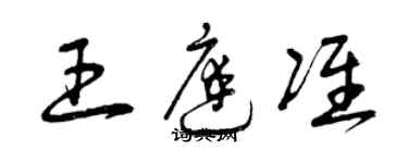 曾慶福王庭準草書個性簽名怎么寫