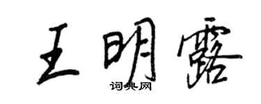 王正良王明露行書個性簽名怎么寫