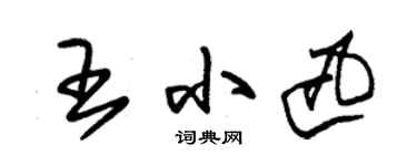 朱錫榮王小迅草書個性簽名怎么寫