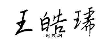 王正良王皓琥行書個性簽名怎么寫