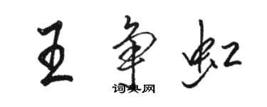 駱恆光王爭虹行書個性簽名怎么寫